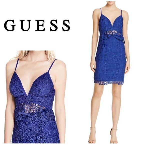 Guess blue lace dress. - Picture 1 of 8